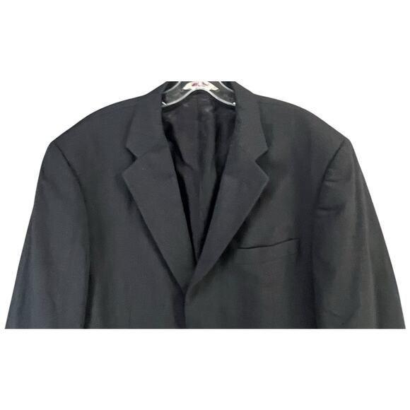 Pronto Uomo Suit Jacket Mens 42L Black Wool Sport Coat Blazer Business Classic - Picture 4 of 16